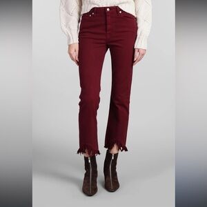 Just Black Women's Straight Leg Jeans - Burgundy